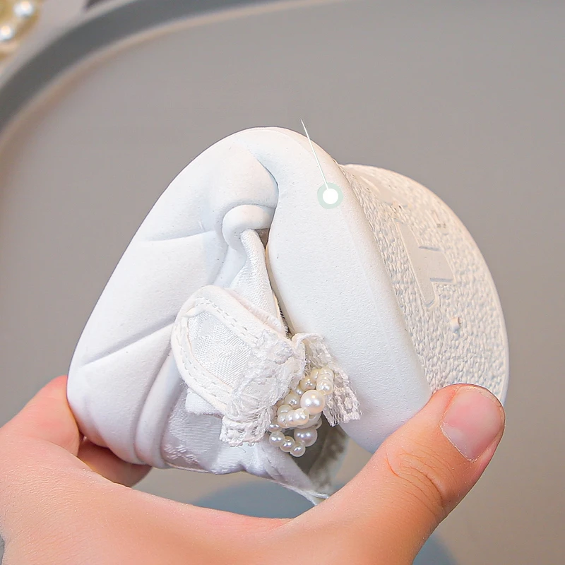 White Canvas Casual Shoes for Girls with Soft Sole