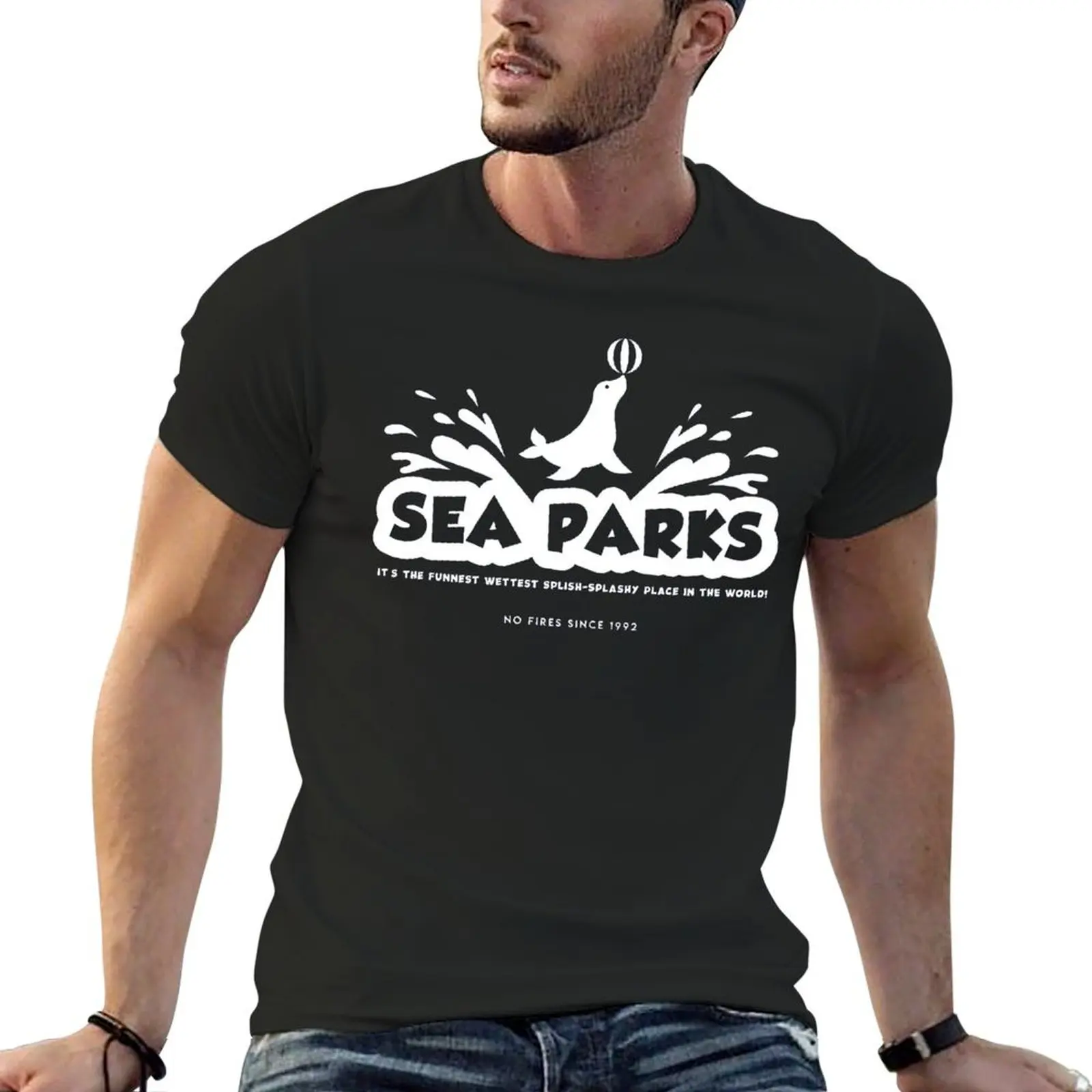 Girocollo Sea Parks Logo It Crowd Classic For T-Shirt Move T-Shirt Cute Geeky Home Eur Size