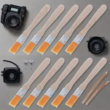 Spazzole in setole di nylon con manico in legno di alta qualità da 10 pezzi per la rimozione dei residui del flusso di saldatura, tastiera, pulizia del PC e progetti artistici 1