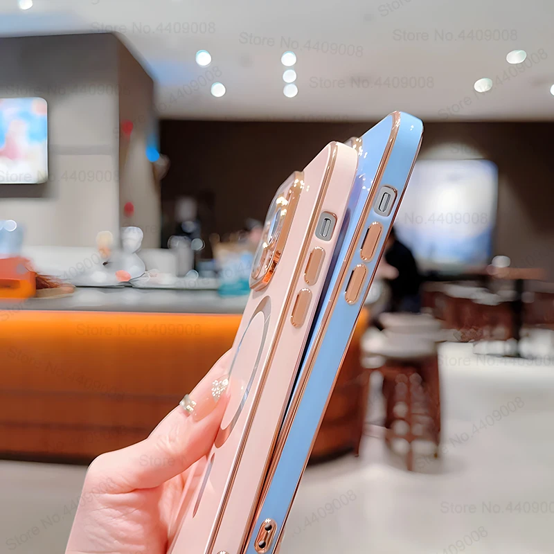 Magsafe Magnetic Cases For iPhone 11 12 13 14 Pro Max 15 Plus Wireless Charge Case Plating Cover Phone Accessories_voghion.com