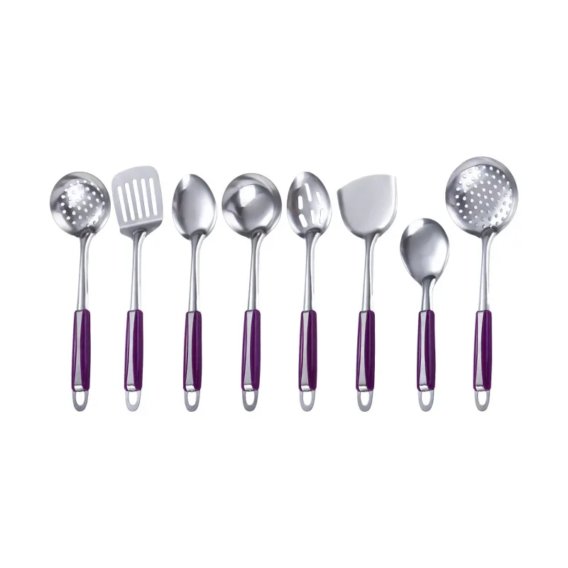 Stainless Steel Kitchen Tools Suite Home Furniture Wok Cooking Pot Shovel Soup Spoon Leaking Spoon Rice Eight-Piece Set