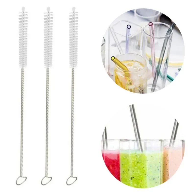 1/5/10PC Stainless Soft Hair Suction Glass Tube Cleaner Brushes Tools Fish Tank Straw Bottle Cleaning Brush Fish Tank Pipe Brush