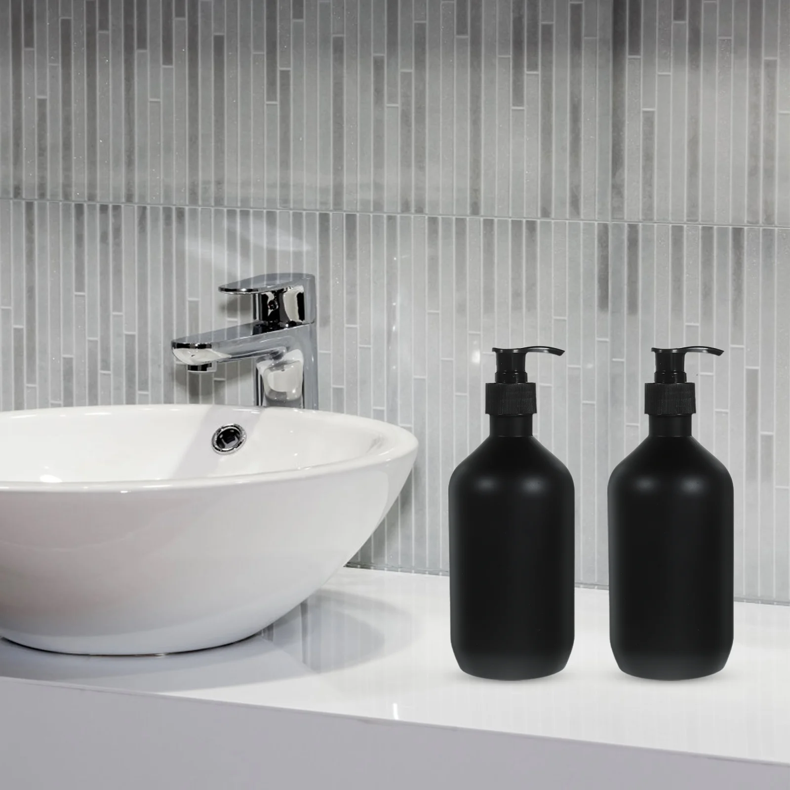 

Empty Press Pump Bottles Plastic Hand Soap Dispenser Dish Soap Refillable Bottle Black Plastic Liquid Soap Dispenser