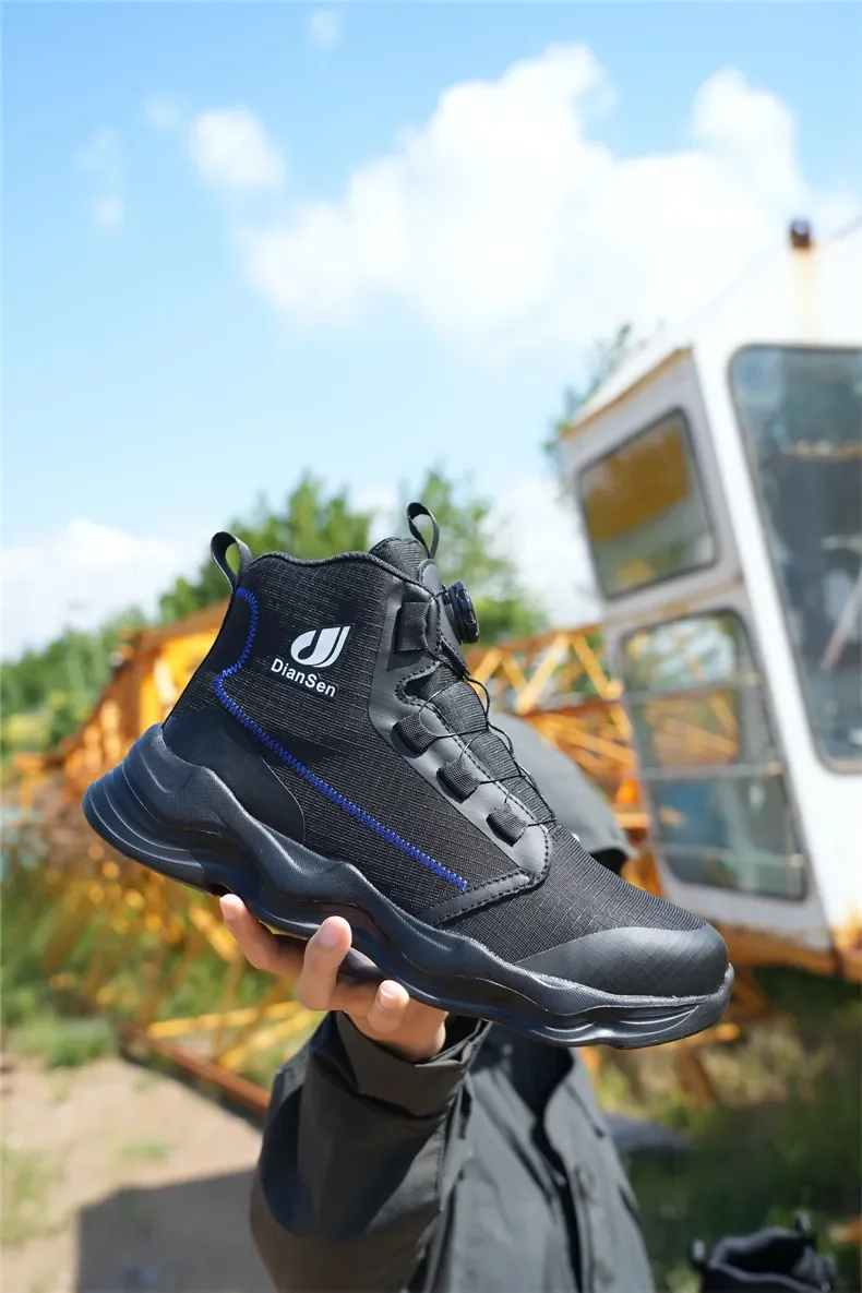 Men Steel Toe Cap Safety Boots Work Shoes Puncture-Proof Boots Safety Shoes Male Construction Work Shoes High Top Sneakers