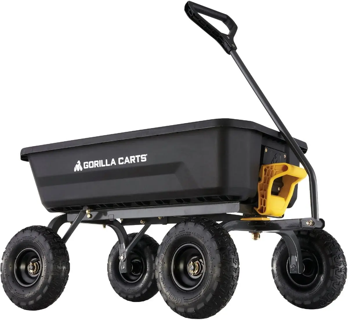 4GCG NF Poly Dump Cart 600 Pound Capacity with No Flat Tires 4 Cubic Feet easy to assemble allows you to unload with ease