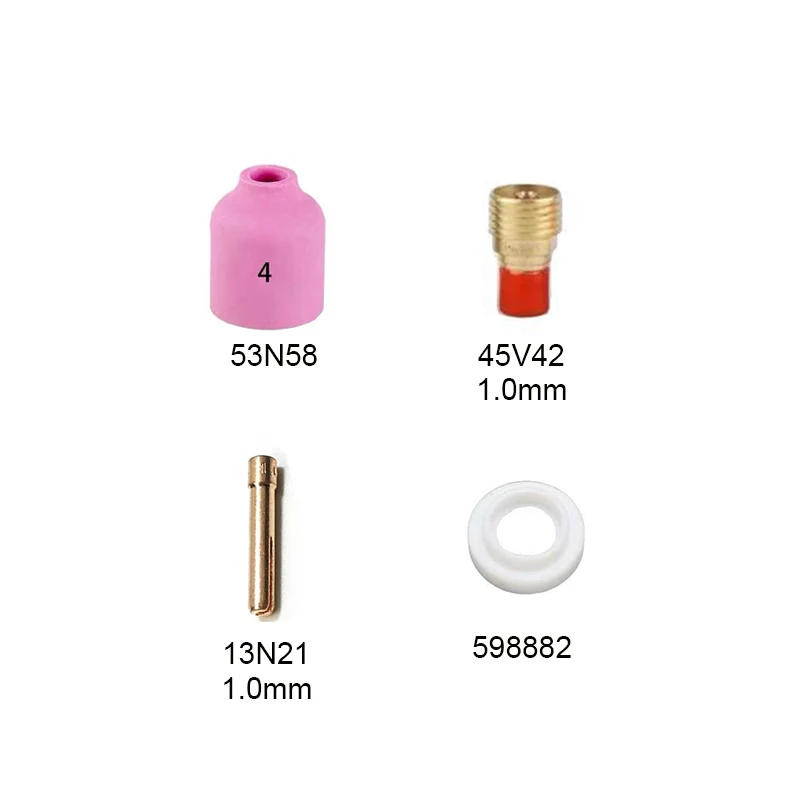 

4 Pcs WP9/20/25 Welding Torch Consumables 1.0/1.6/2.4/3.2mm SR WP9 Alumina Nozzle Collet Body TIG 53N 13N Accessories