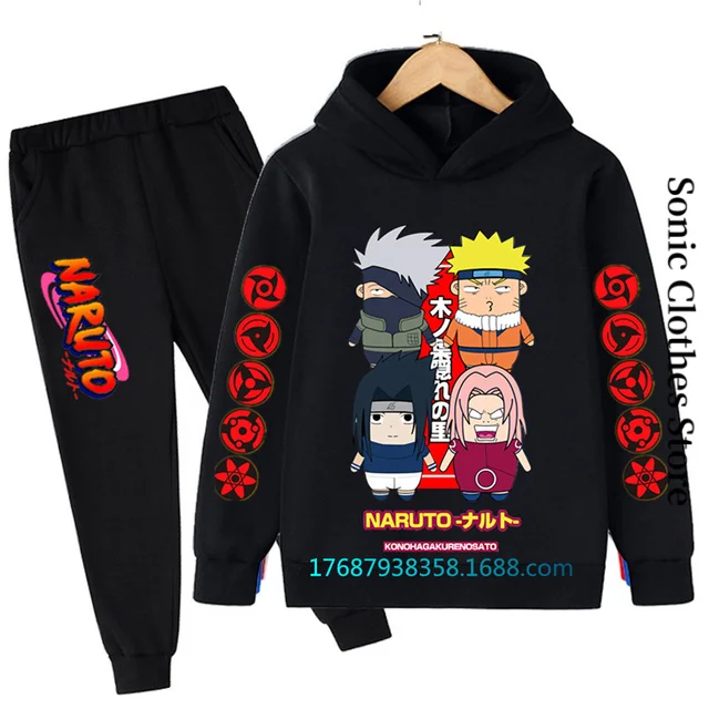 

Hildren Cartoon Anime Naruto Hoodie Sets Boys Girls Sweatshirt Kids Tops Baby Kids Pullovers 2-14 Years One Piece Anime