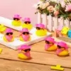 12 Set Cowboy Rubber Duck Bulk Mini Car Yellow Duckies Toys Party Favor Car Ornaments for Summer Birthday Swimming Supplies 3