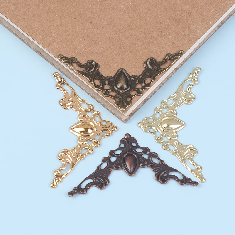 10Pcs Metal Decorative Corner Cover Edge Protector For Book Scrapbook Photo Album Frame Jewelry Chest Gift Wine Wooden Box Case