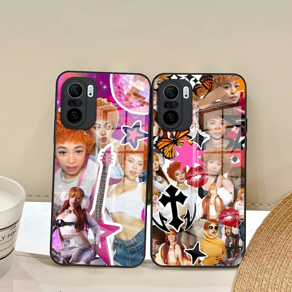 

Phone Case For Spice Xiaomi Redmi Note 13 10 10T 11i 11T 11 9 8 11S Poco M4 F3 X3 Pro Glass Design Back Rapper Female Ice Cover