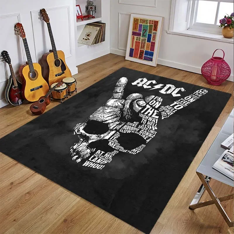 Alfombra de banda musical para sala de estar, felpudo grande, rectangular,  suave, Rock and Roll AC-DC - AliExpress