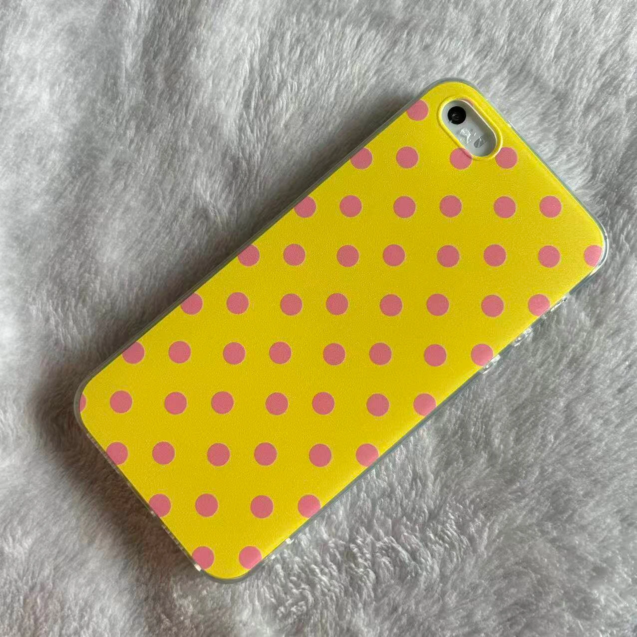 Vibrant Colorful Polka Dots Feather Texture Phone Case