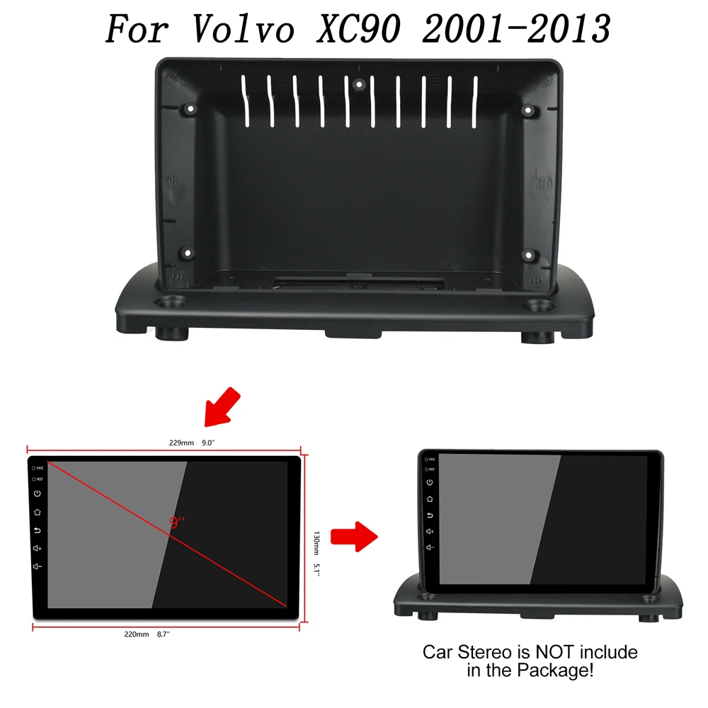 

9" Car Radio DVD GPS Frame For Volvo XC90 2001-2013 Dash Mount Kit No DVD Android Multimedia Player Accessories