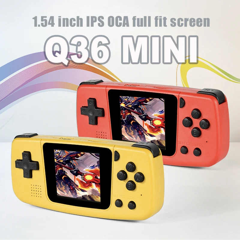 Powkiddy Q36 Mini 1.54Inch IPS Screen Retro Game Players Open Source Built-in 3,000 Games Mini Consoles for Adults, Kids Gifts