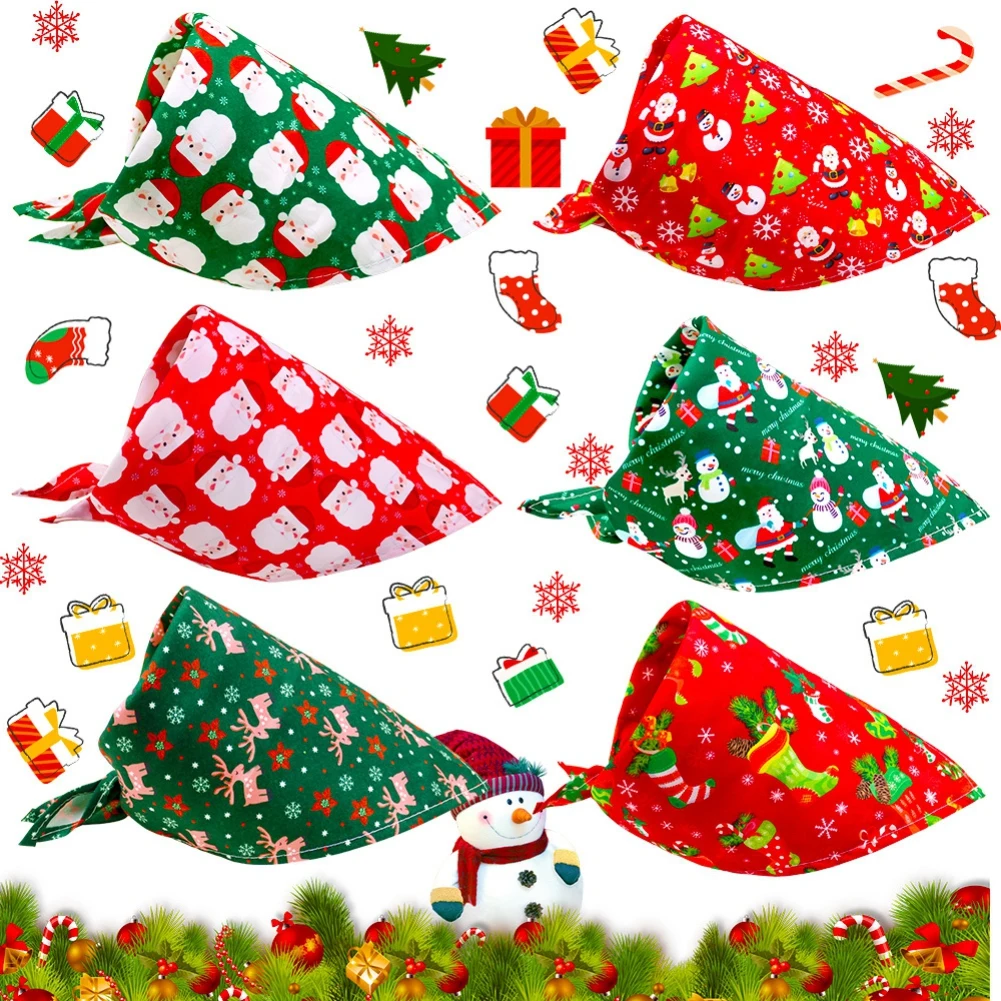 Title 2, Dog Bandana Christmas Pet Dog Triangle Bandanas...