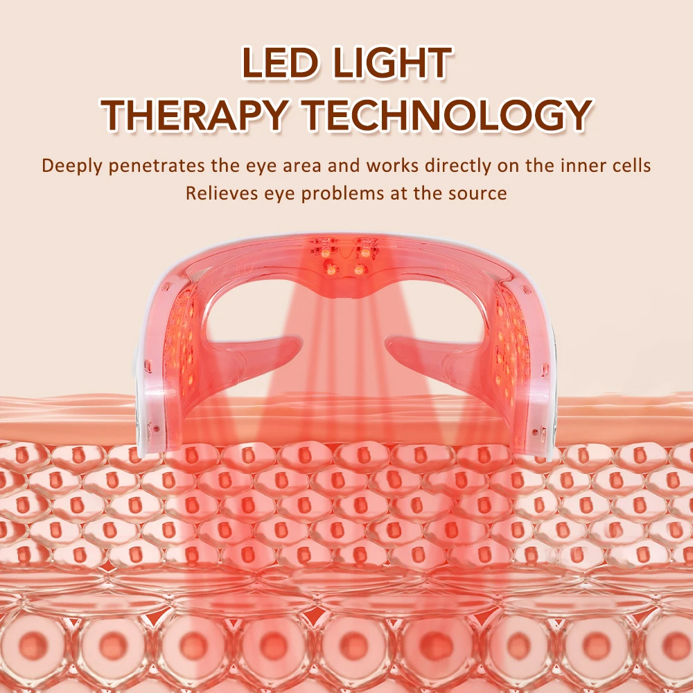 White ABS TPR 3D Eye Massager with LED Light Therapy