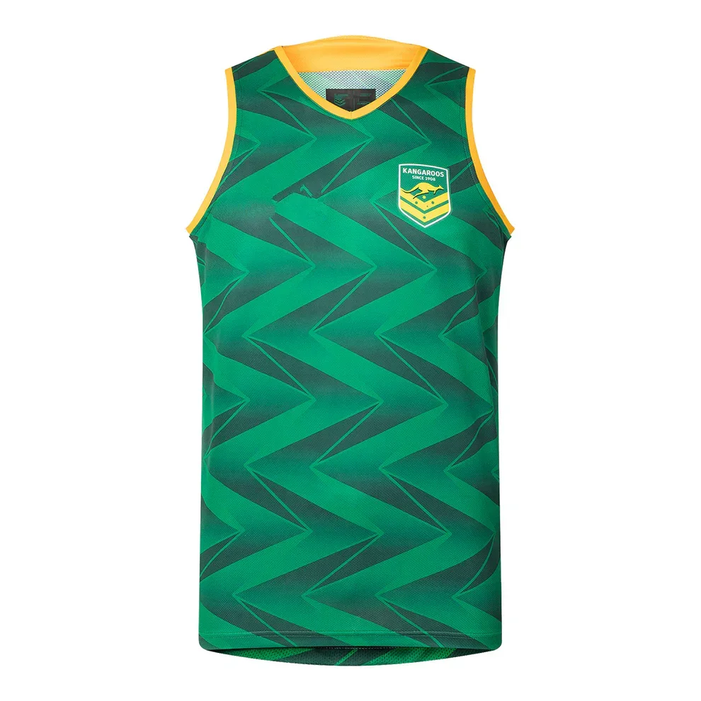 AUSTRALIAN KANGAROOS MEN'S RUGBY JERSEY TRAINING SINGLET Size:S-5XL