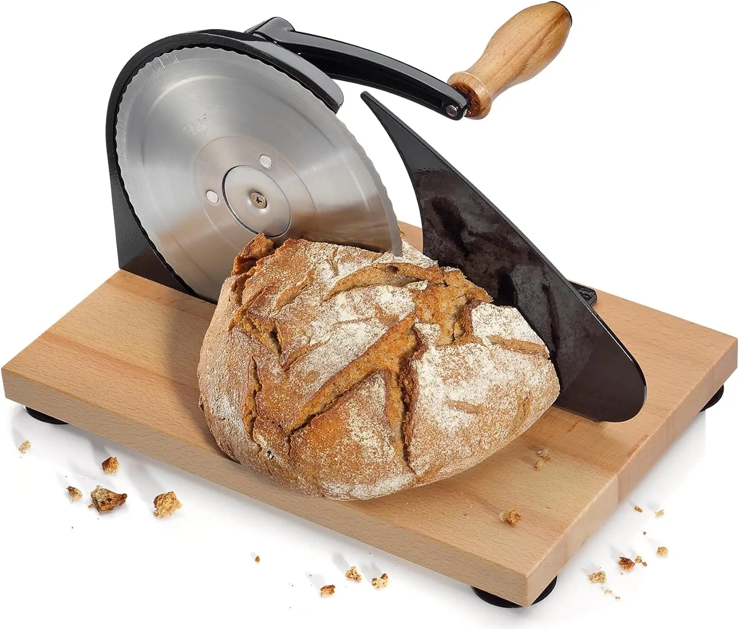 Manual Bread Slicer, Classic Hand Crank Home Bread Slicer (Black) 11.75 Inch by 8 Inch 2
