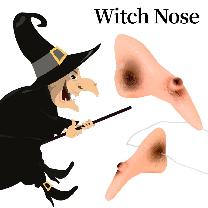  2 piezas de nariz de bruja para Halloween, disfraz de