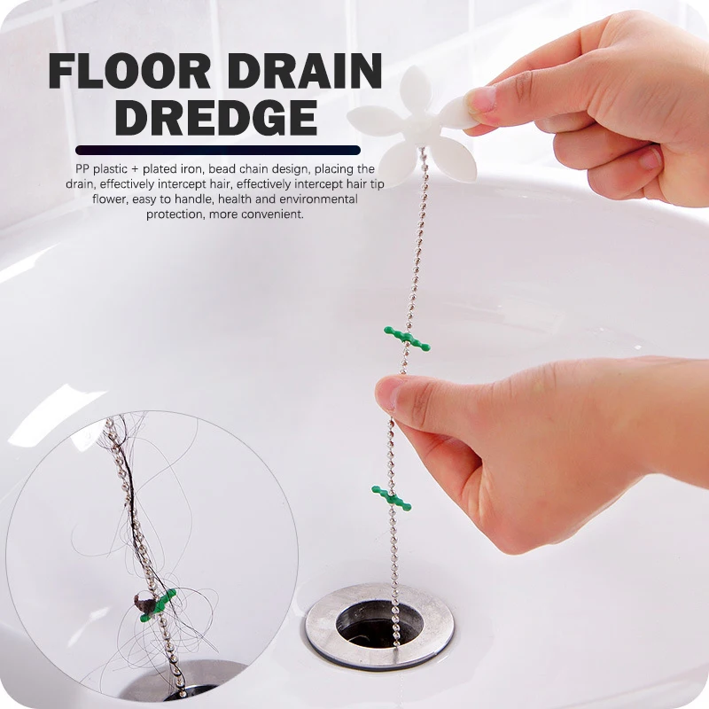 10/5/1 Pc Drain Hair Catcher Flower Sewer Sink Cleaning Chain Strainer Dredge Tool Bathroom Shower Cleaner Household Accessories