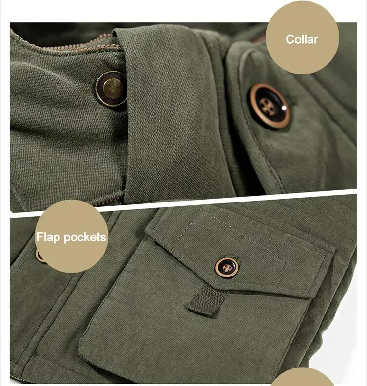 Men's Cotton Padded Clothes In Winter Medium Length Plush And Thick Coat Casual Windproof And Warm Cotton Padded Jacket