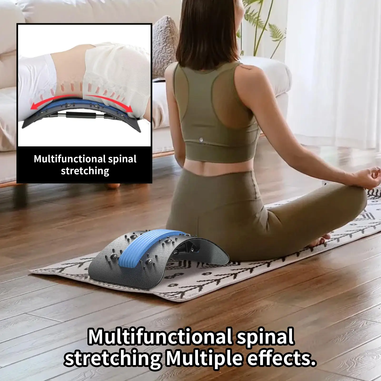 Back Arch Stretcher Lower Back Cracking Device Lumbar Massager Traction Device For Body Meditation Exercise Men Women Athletes