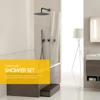 Gunmetal Shower Faucet Embed Box Wall Mounted  8-16'' Rain Head Hot &Cold Shower Tap Handheld 2 Ways Ceiling Arm Bathroom Mixer 1