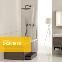 Gunmetal Shower Faucet Embed Box Wall Mounted  8-16'' Rain Head Hot &Cold Shower Tap Handheld 2 Ways Ceiling Arm Bathroom Mixer 1