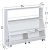Toy Storage Organizer, Kids Bookshelf with 2 Movable Cubby Drawers, Top Toy Shelf with Crossbar, Storage Cabinet for Nursery 3