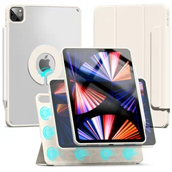 ZOYU Magnetic 360° Rotate Detachable Back Case for iPad Air, Pro, and Mini (White)