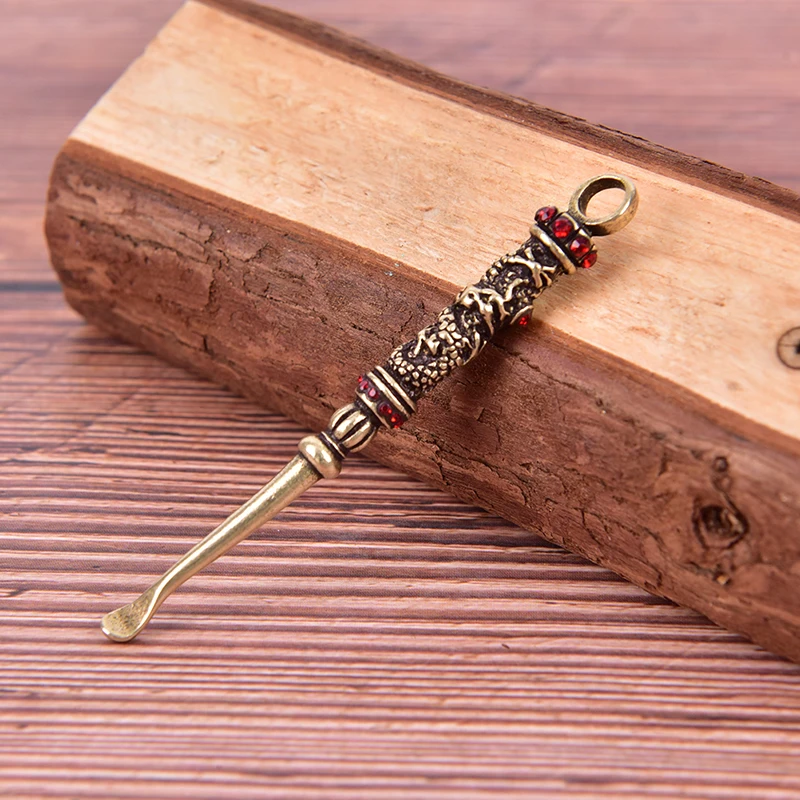 1 Pc Ear Cleaner Brass Personalized Ear Picker Keychain Ear Picker Earwax Cleaning Tool 4