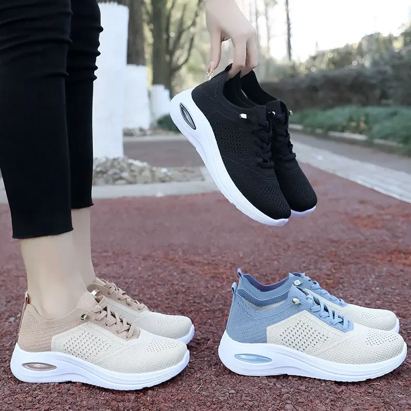 2025 Spring/Summer New Thick soled Knitted Sports Shoes - Running Shoes Fashion Sports Women's Shoes sneakers women 5