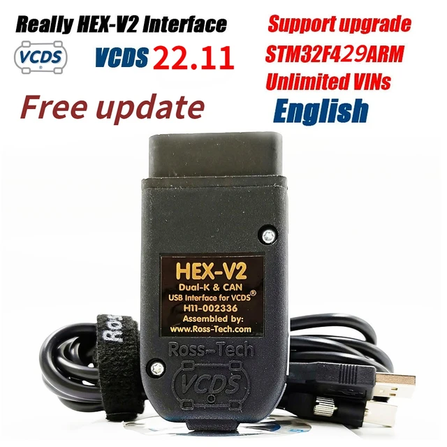 2022 Really hex-v2 VAGCOM 22.11 VAGCOM 22.3.1 VCDS HEX V2 USB Interface FOR  VW AUDI Skoda Seat Unlimited VINs Version 1996-2023 - AliExpress