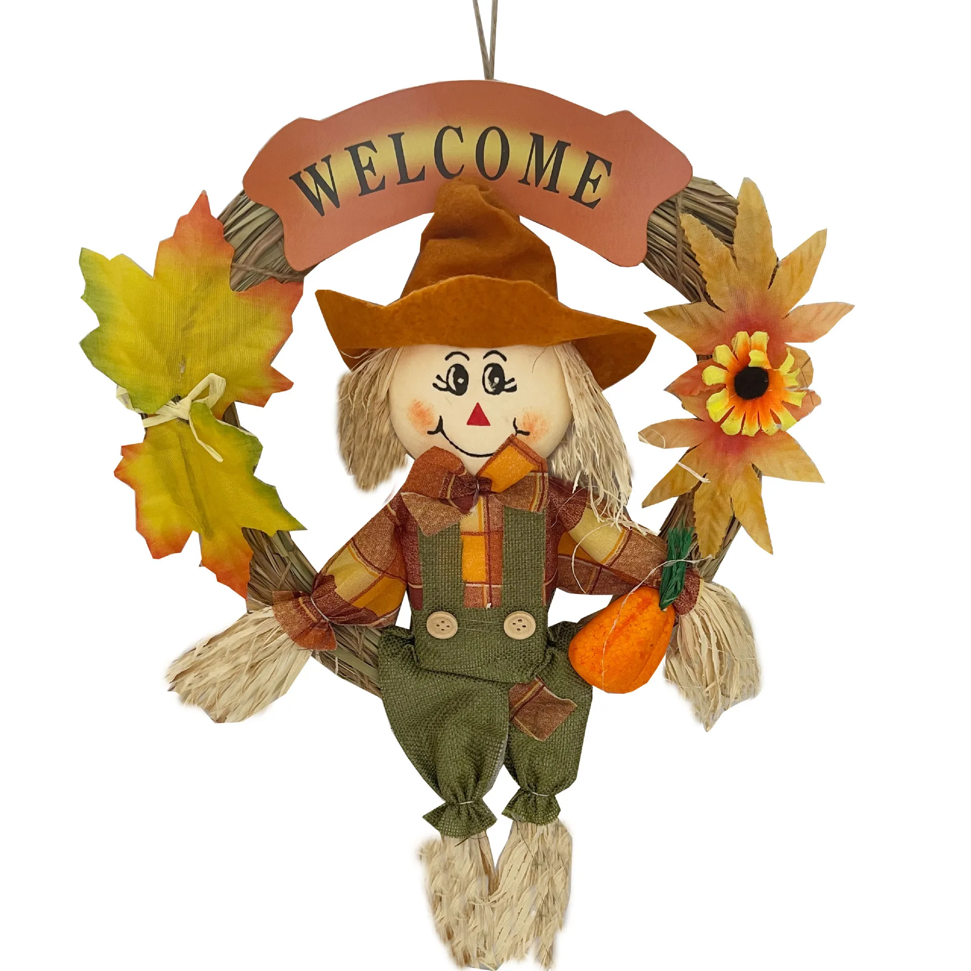 

Cute Pumpkin Witch Scarecrow Decoration Kindergarten Mall Window Display Ghost Festival Cosplay Party Halloween Dress Up Props
