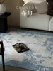 Chinese Retro Living Room Large Area Carpet Ethnic Style Bedroom Carpet Blue Floral Home Rug Soft Non-slip Machine Washable Rugs 1