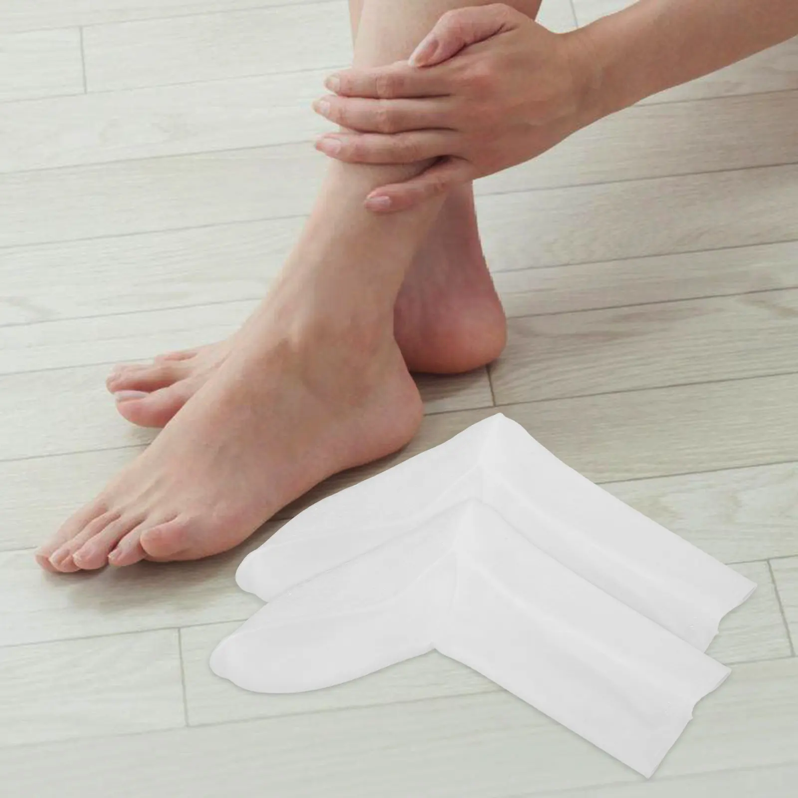 1쌍 실리콘 발 양말 풀 커버리지 갈라진 발뒤꿈치 보호 고탄력 보습 젤 양말 건조한 발 관리용