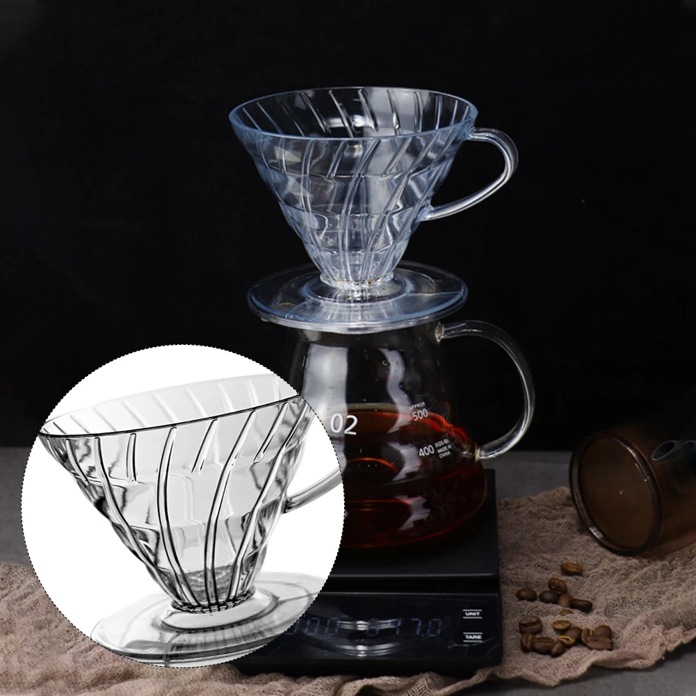 1pcs Transparent Plastic Coffee Dripper For Hand Pour Filter Cup Achieve A Ceremonial Coffee Experience 12 Cups 3.9*9.3*10.6cm