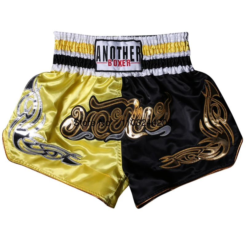 Muay Thai Shorts Thai Boxing Shorts Men Women Kids Boys Girls Satin Grappling Kickboxing Fight Pants Gym Training MMA Clothing
