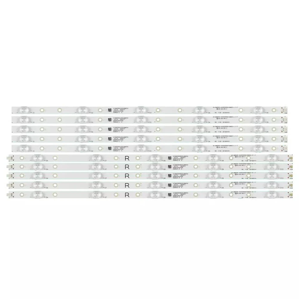 Kit Barra Led 10 Peças para rm l t 55pus7304 55pus6704 55pus7394 55pus7504 - Imagem 6
