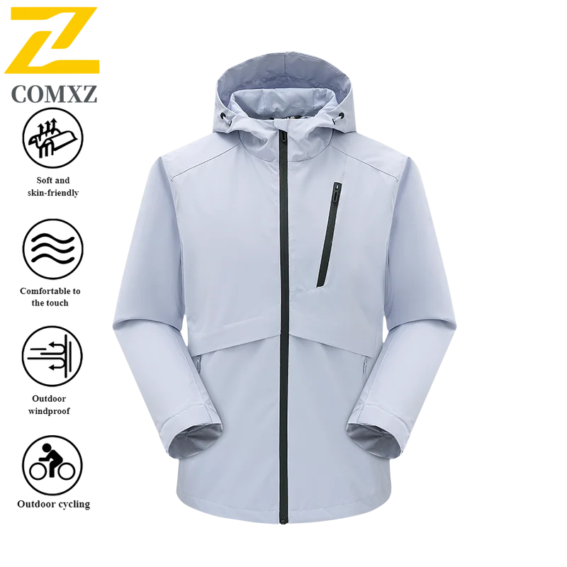 ​Men Breathable Hiking Jacket Windproof Waterproof Outdoor Sport Raincoat Mountain Climbing Windbreaker Tactical Softshell Coat​