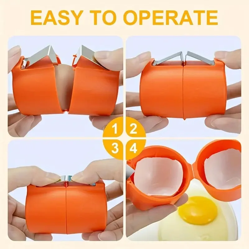 Egg Separator Portable Eggshell Opener Beater Stainless Steel