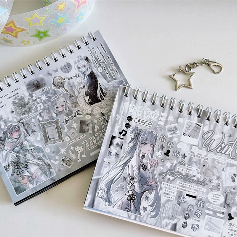 30 Sheets Korean Ins Cute Decorative Stickers Book Y2K Scrapbooking Phone Case DIY Journal Collage Material Sticker Gift