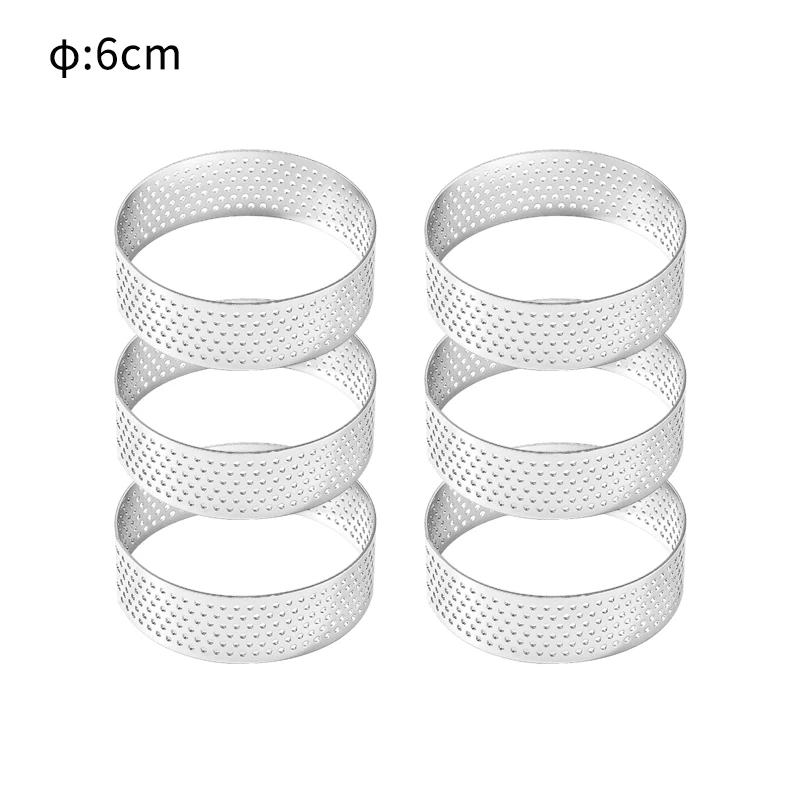 Stampi rotondi per fori per torte in acciaio inossidabile, anello per crostate di Mousse, Dessert per Pizza, stampo per decorazioni fai da te, strumento per la cottura della cucina, 20cm