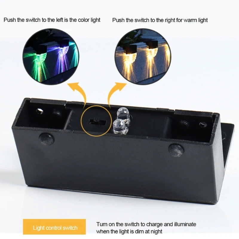 

69HC Solar Step Lights Outdoor Waterproof Led Solar Fence Lamp for Stairs Yard