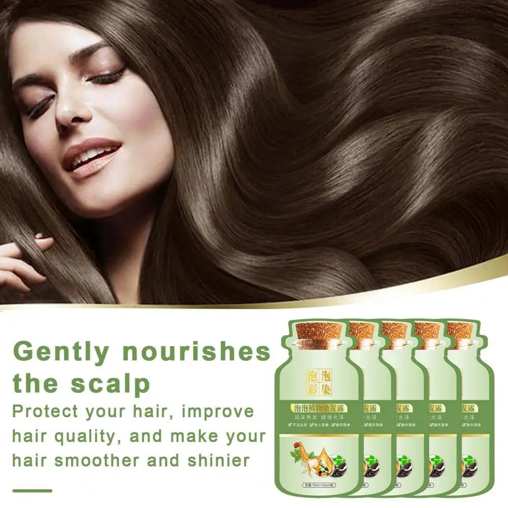 Hair dye shampoo Bubble Hair Dye Kit Safe Bubble Hair Dye 10pcs 30ml Gentle Botanical Shampoo for Men Women Natural for Gentle