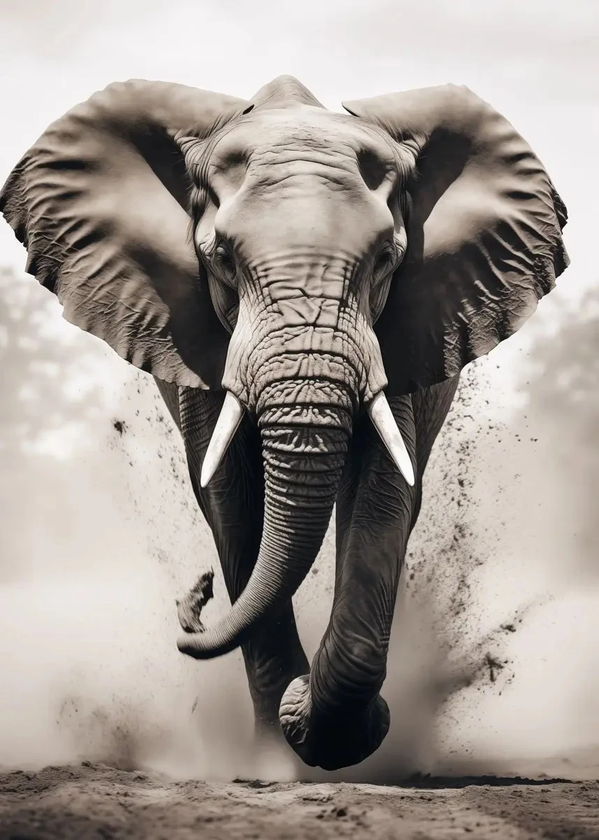 Monochrome Wildlife Canvas Art Prints