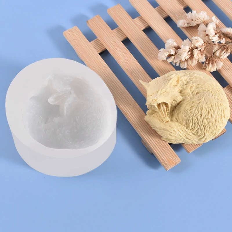 Y4QE DIY Crafts Crystal Epoxy Resin Mold Open Mouth Growl Wolf for Head Silicone Moul