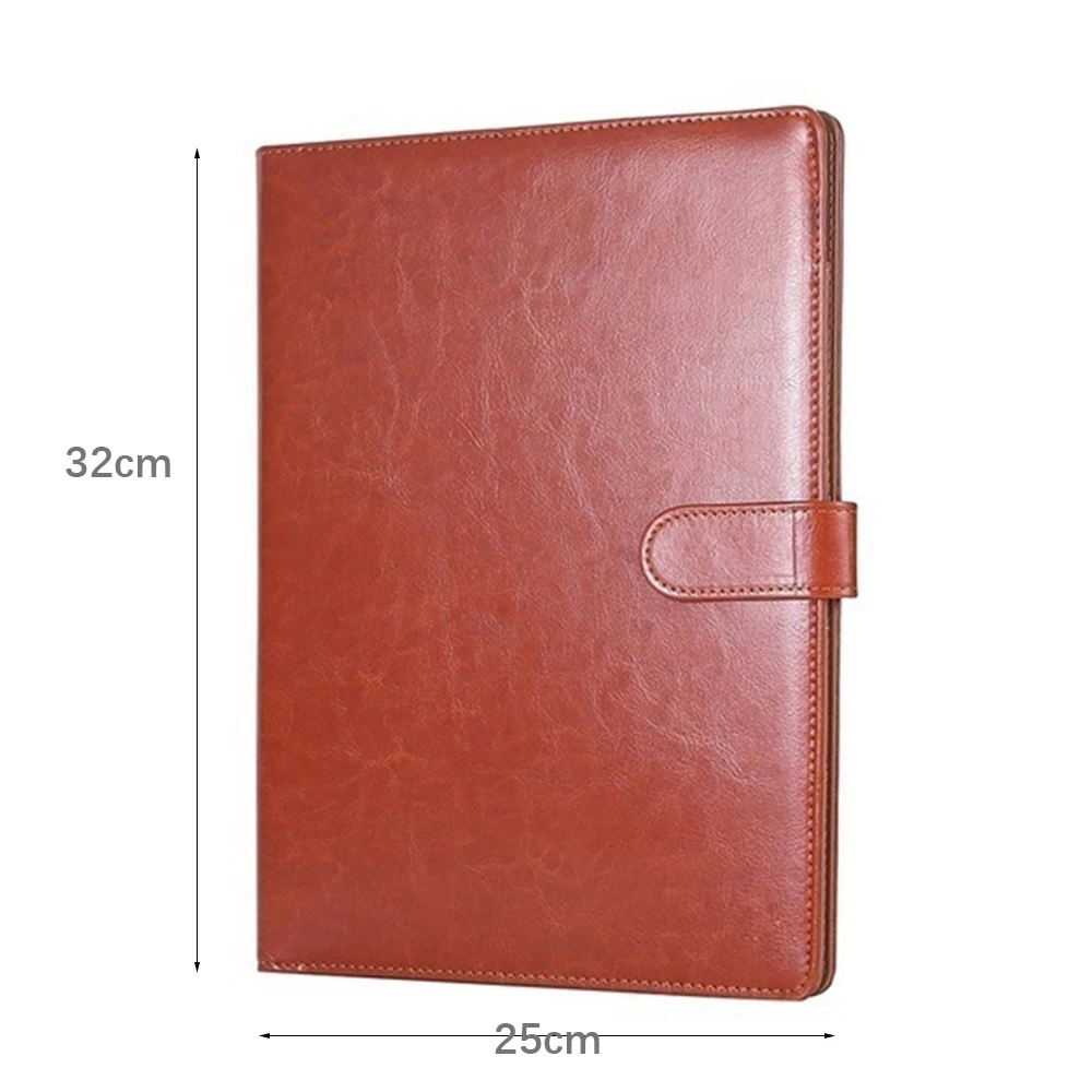 File Folders File Box Organizer 3Kinds A4 PU Leather Business Padfolio Organizer Case Vintage Binder Business Meeting Manager Document Pads Office