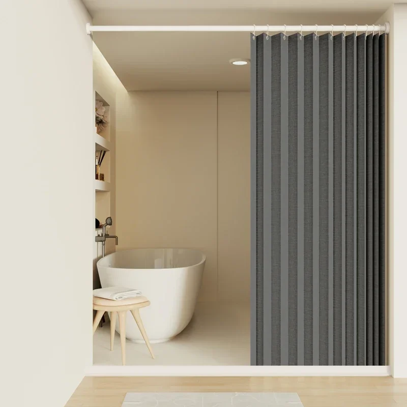 ستارة دش قابلة للطي للحمام الأكثر مبيعًا عبر الحدود، بدون ثقب، ستارة تقسيم غير مرئية مقاومة للماء، درع الحمام