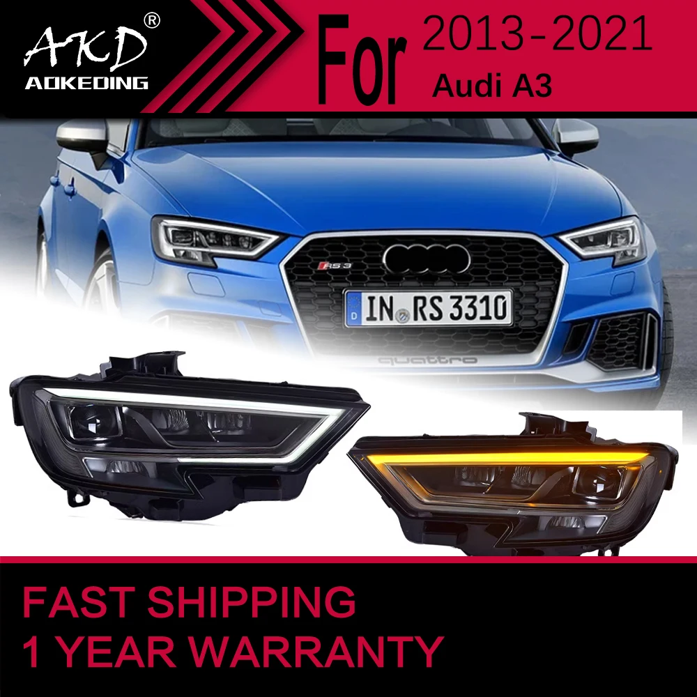 

Car Lights for Audi A3 LED Headlight 2013-2020 Head Lamp Drl Projector Lens Automotive Accessories